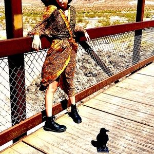 Mojave Closet Reworked Vintage Robe Black Orange Diane